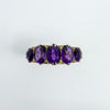 Chunky Vintage 9ct Gold 2.65ct Amethyst 5 Stone Ring Size Q 