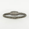 Chunky Twisted Sterling Silver CZ Oval Bangle / Bracelet 925