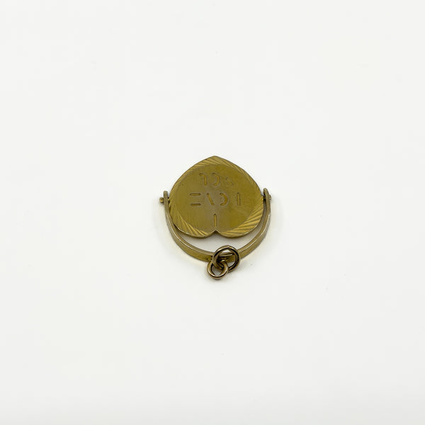 Large Vintage 9ct Gold Spinning I LOVE YOU Fob / Pendant 375 (London 1974)