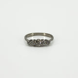 Vintage 18ct White Gold 0.82ct Diamond 5 Stone Ring 750 Size M