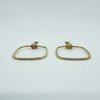 Unusual Large Rectangular 9ct Gold Hoop Earrings 375