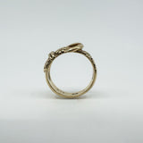 Vintage Chunky 9ct Gold Floral Engraved Buckle Ring 375 Size O 6.2g