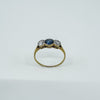 Vintage 18ct Gold 1.10ct Diamond & Sapphire Trilogy Ring 750 Size P