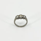 Vintage Platinum 1.60ct Diamond Trilogy Ring 950 Size L