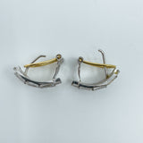 18ct Gold Rectangular CZ Baguette Lever Back Earrings 750
