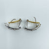 18ct Gold Rectangular CZ Baguette Lever Back Earrings 750