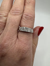 18ct White Gold 0.50ct Princess Cut Diamond Band / Ring 750 Size P