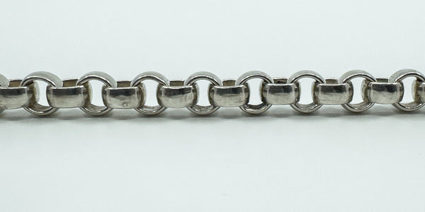 Chunky Sterling Silver 22.5” Rolo Belcher Links Chain 925 Heavy 58g Unisex