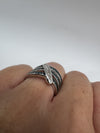 Sterling Silver Blue & White Diamond Eternity Band Ring Size L