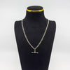 Vintage Sterling Silver 18.5” Figaro Chain Dog Clip & T-Bar Pendant 925