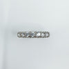 Vintage Sterling Silver CZ Half Hoop Eternity Stacking Band Size O 
