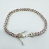 Sterling Silver 4.30ct Pink CZ Tennis 7.5” Bracelet 925