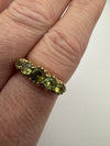 Vintage 9ct Yellow Gold 5x Stone 1.08ct Peridot Ring / Band 375 Size N 1989