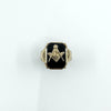 Vintage 10ct Gold Masonic Black Onyx Signet Ring 375 Size V - W intial G