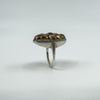 Huge Chunky Sterling Silver 4.50ct Citrine & Marcasite Cocktail Ring Size O - P