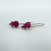 Sterling Silver 4.60ct Ruby Dangle Drop Earrings on Shepherd Hooks 925