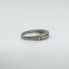 Vintage Sterling Silver CZ Half Hoop Eternity Stacking Band Size O 