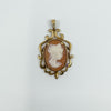 Vintage 9ct Gold Oval Carved Shell Cameo Pendant 375