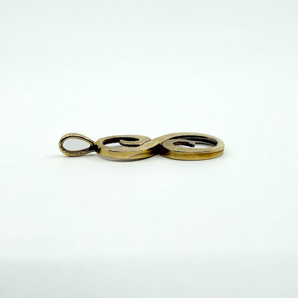 Large Vintage 9ct Gold Initial S Pendant / Charm 375 (London 1988)