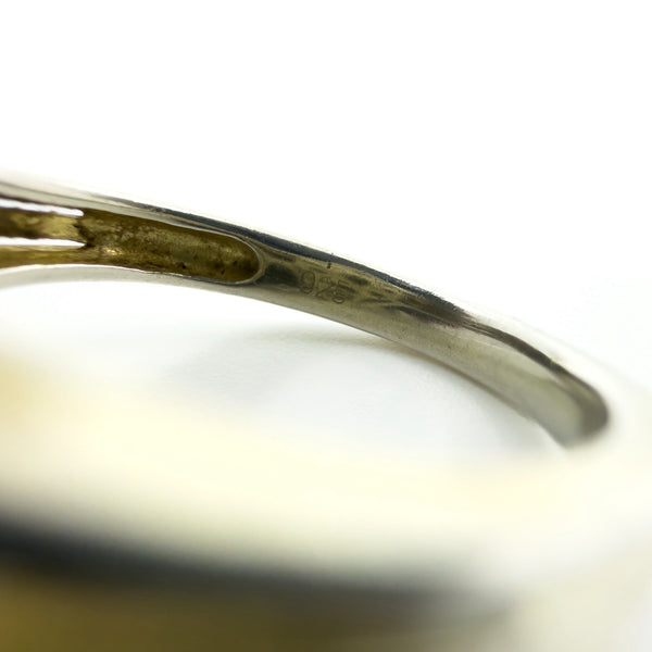 Sterling Silver Natural Diamond Navette Cocktail Ring 925 Size N - O