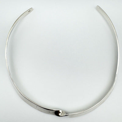 Modernist Contemporary Sterling Silver Collar Torque Choker 925 Heavy 34g