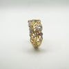 Vermeil Diamond Floral Band Leaf Ring in Sterling Silver 925 Size R - S Eternity
