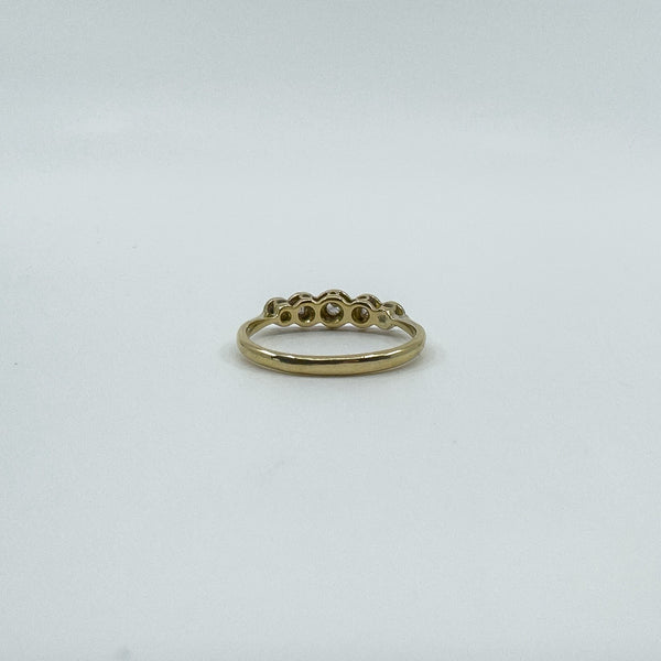 Vintage 18ct Gold Diamond 5x Stone Engagement Ring 750 Size K
