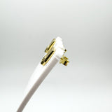 8ct Gold Square CZ Stud Drop Earrings 