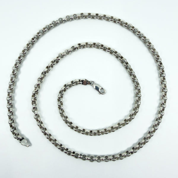 Chunky Vintage Sterling Silver 30” Rolo Links Chain / Necklace 925 70g (1994)