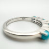 Pearl & Turquoise Half Hoop Band Ring in Sterling Silver Size K - L