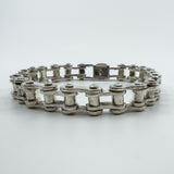 Unusual Sterling Silver Chunky Biker Chain Links 9.3" Bracelet 925 Heavy 71g