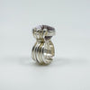 Huge Chunky Sterling Silver Amethyst Ring 925 Size M