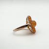 Huge Rose Gold on Silver Peach Moonstones Cluster Ring Size N  
