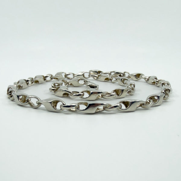 Vintage Sterling Silver Chunky 16.5" Fancy Link Chain / Necklace 925 23g