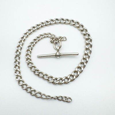 Antique Albert Chain & T-Bar in Sterling Silver 925 ( Birm 1901 )