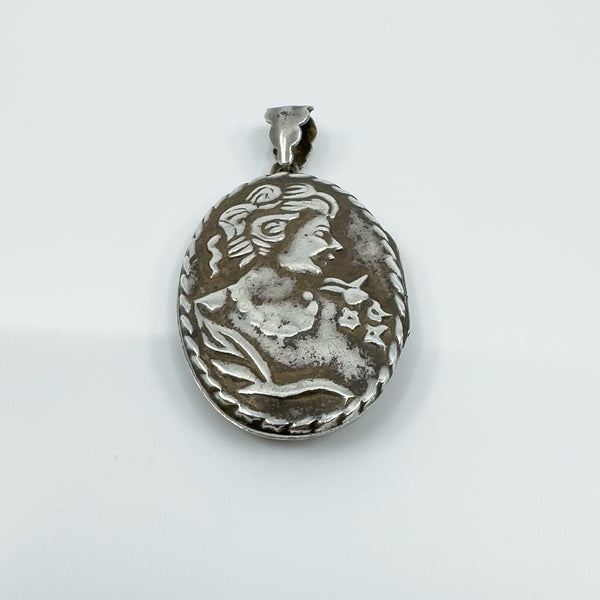 Vintage Sterling Silver  Double Sided Portrait Locket 925