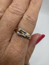 Vintage 9ct Gold Diamond Buckle Ring 375 Size M 