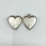 Large Vintage Sterling Silver Foliate Engraved Heart Photo Locket / Pendant 925