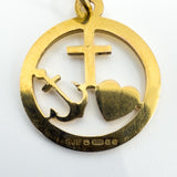 Vintage 9ct Gold Faith Hope Charity Pendant / Charm 375 by Georg Jensen