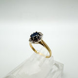 Vintage 9ct Gold Sapphire & Diamond Engagement Stacking Ring Size I - J