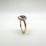Antique 18ct Gold1.80ct Trilogy Sapphire & Rose Cut Diamond Ring Size R - S