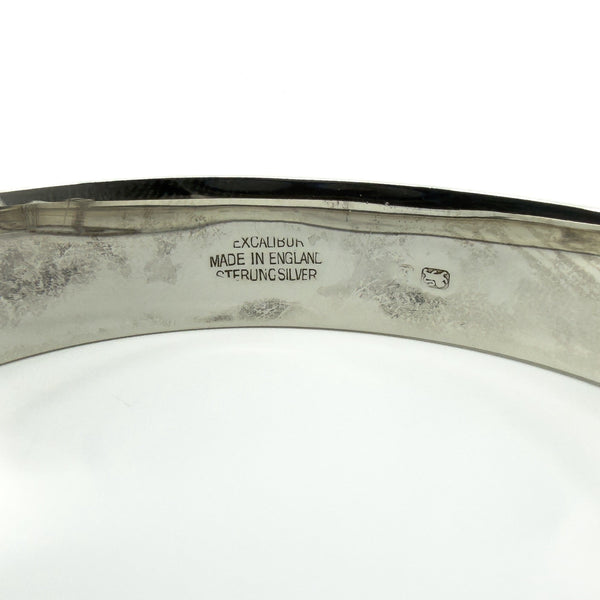 Vintage Sterling Silver & Rose Gold Engraved Floral Bangle 925 (Birm 1978)