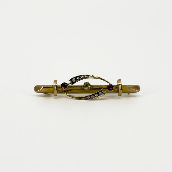 Antique 9ct Gold Suffragette Bar Brooch 375 (Birm 1910)