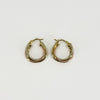 Vintage 9ct Gold Tri Coloured Twisted Hoop Earrings 375