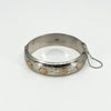 Chunky Vintage Sterling Silver & Rose Gold Engraved Floral Bangle 925 Birm 1959