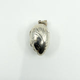 Chunky Vintage Sterling Silver Oval Foliate Engraved Photo Locket 925 (1996)