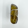 Chunky Modernist Heavy Baltic Amber Ring in Sterling Silver 925 Size L - M
