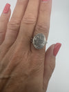 Vintage Sterling Silver Engraved Secret Locket Ring 925 Size P