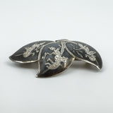 Vintage Siam Blue Enamel Brooch in Sterling Silver 925 