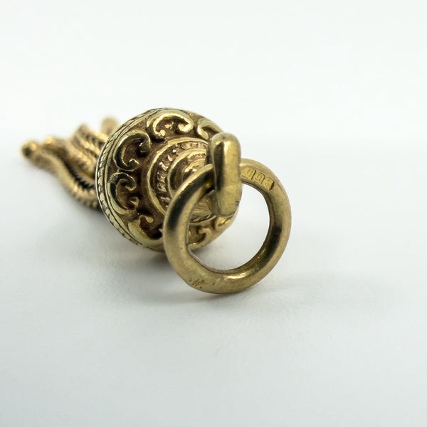 Vintage 9ct Gold Albertina Tassel Pendant / Charm 375